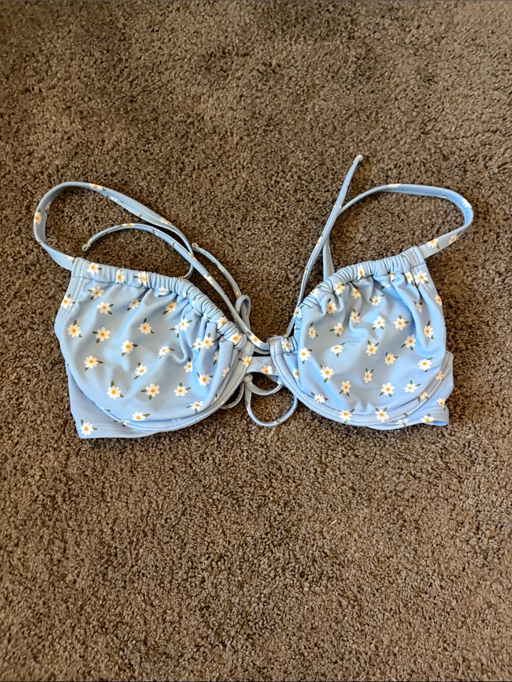 Light Blue Daisy Underwire Bikini Top - Women Swim Bikini